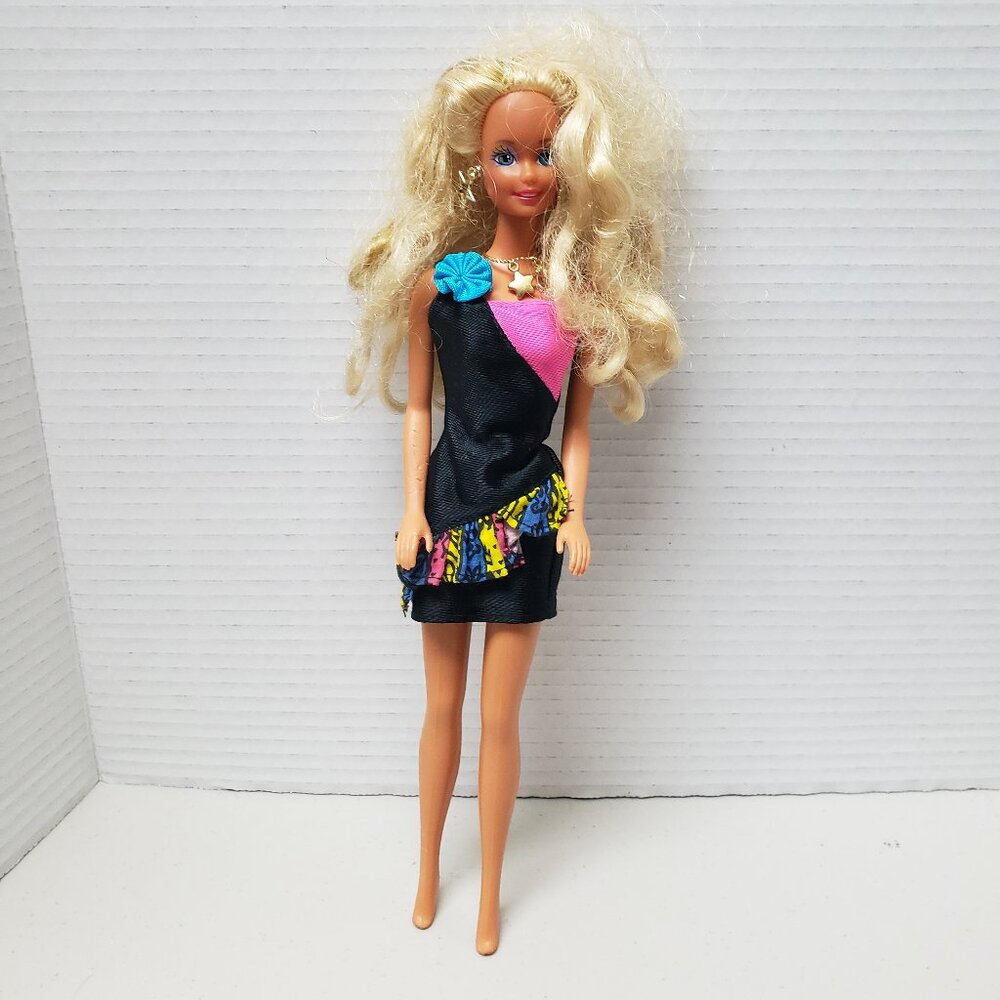 Vintage Barbie Doll (Redressed black dress)